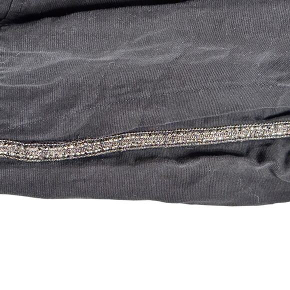 Zara Black Pull On Jogger Pants with Sequin Stripe Size Small - Picture 6 of 6